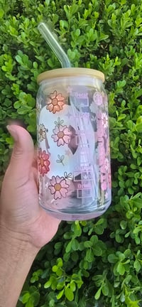 Image 3 of Princess Peaches 🍑 16-ounce glass includes straw and straw washing brush 