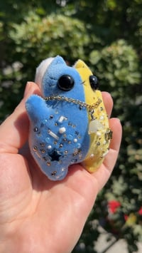 Image 3 of Zephyr Keychain Cat Plush with Flower Charm Chain