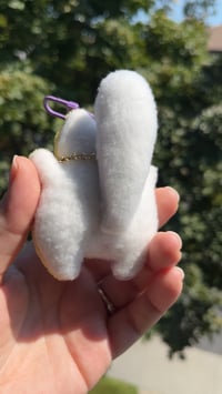 Image 4 of Bumble Keychain Cat Plush with Flower & Water Drop Chain