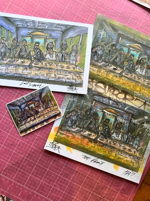 SCORPION LAST SUPPER / 1 of 1 HAND ALTERED / 8x11+ and more