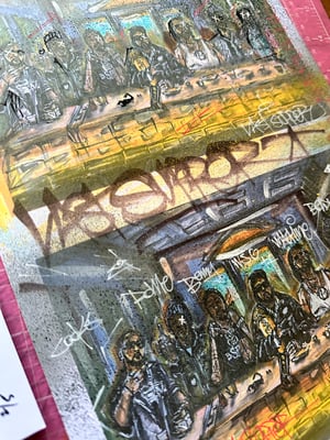 SCORPION LAST SUPPER / 1 of 1 HAND ALTERED / 8x11+ and more