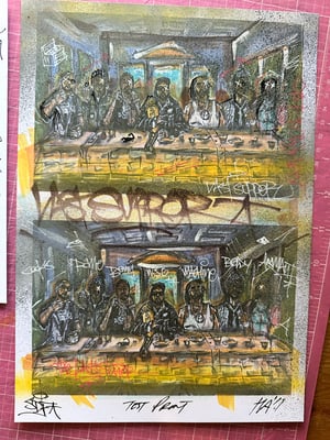 SCORPION LAST SUPPER / 1 of 1 HAND ALTERED / 8x11+ and more