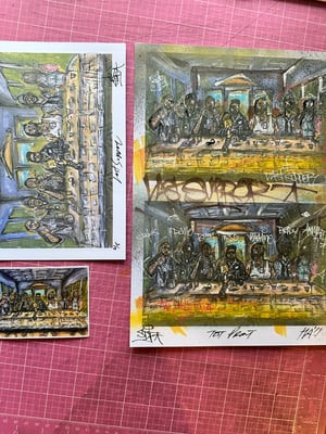 SCORPION LAST SUPPER / 1 of 1 HAND ALTERED / 8x11+ and more