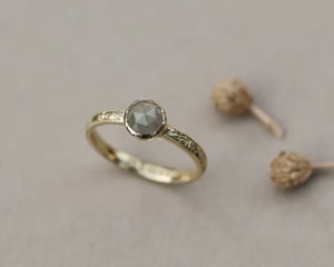 Image of *Made to order* 18ct gold, milky pale grey diamond ring (LON246)