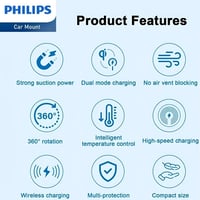 Image 5 of Philips Qi 15W Magnetic Wireless Charging Car and Desk Mount (DLK3539Q)