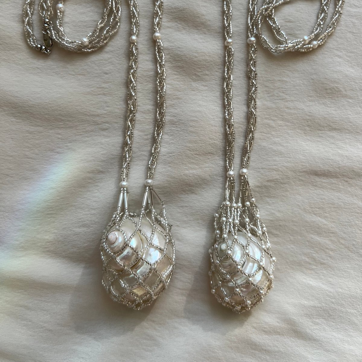 Image of Dream catcher necklace (silver inline beads)