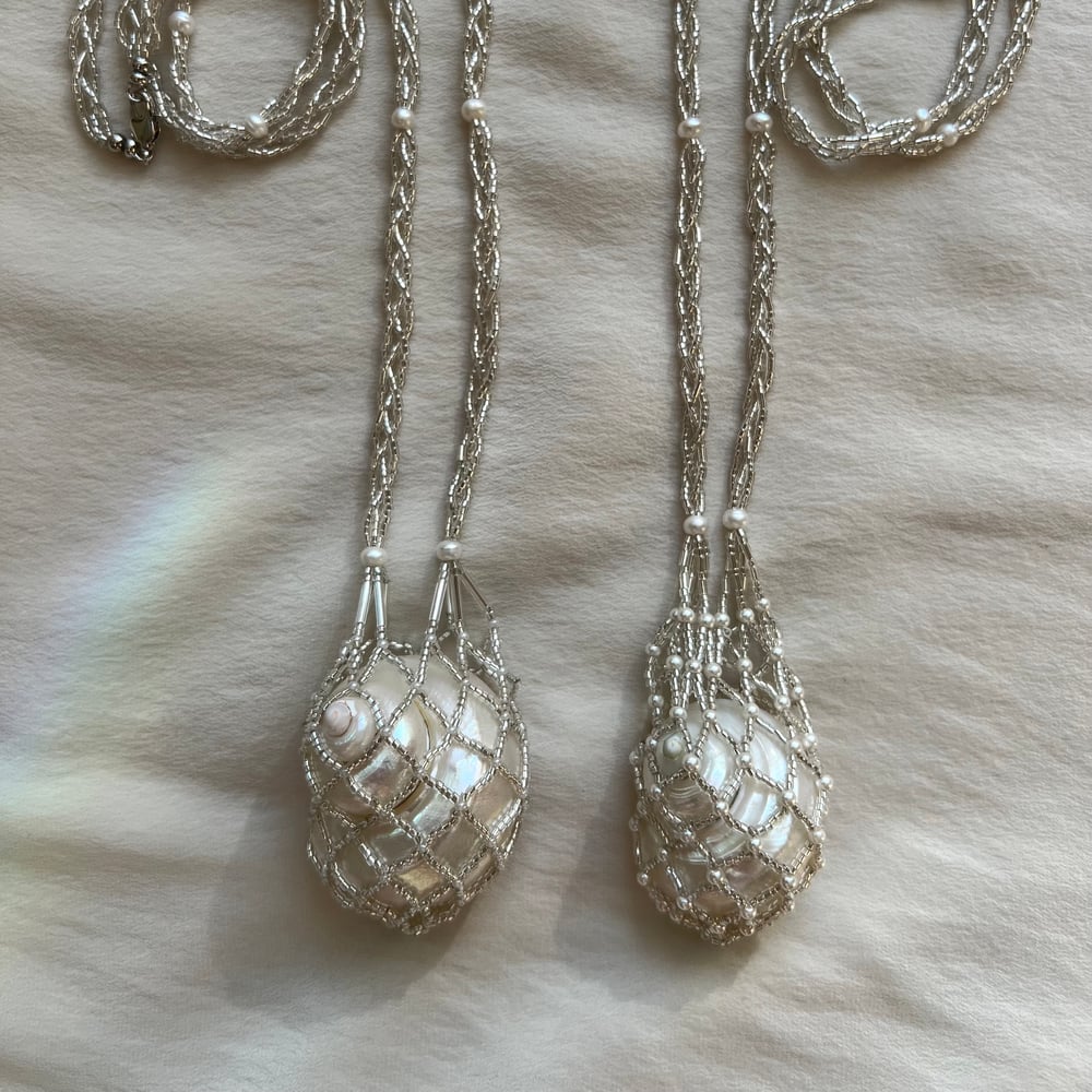 Image of Dream catcher necklace (silver inline beads)