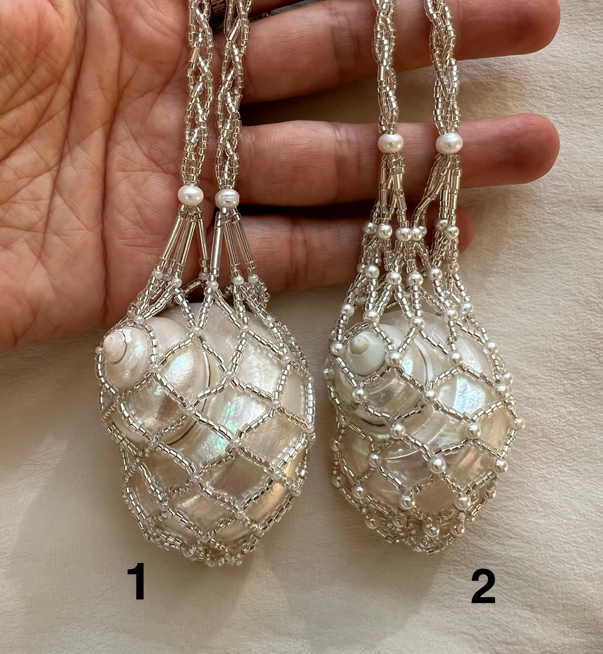 Image of Dream catcher necklace (silver inline beads)