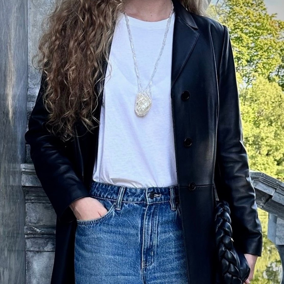 Image of Dream catcher necklace (silver inline beads)