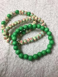 106 Polymer Clay & Wooden Beaded Stretch Bracelets