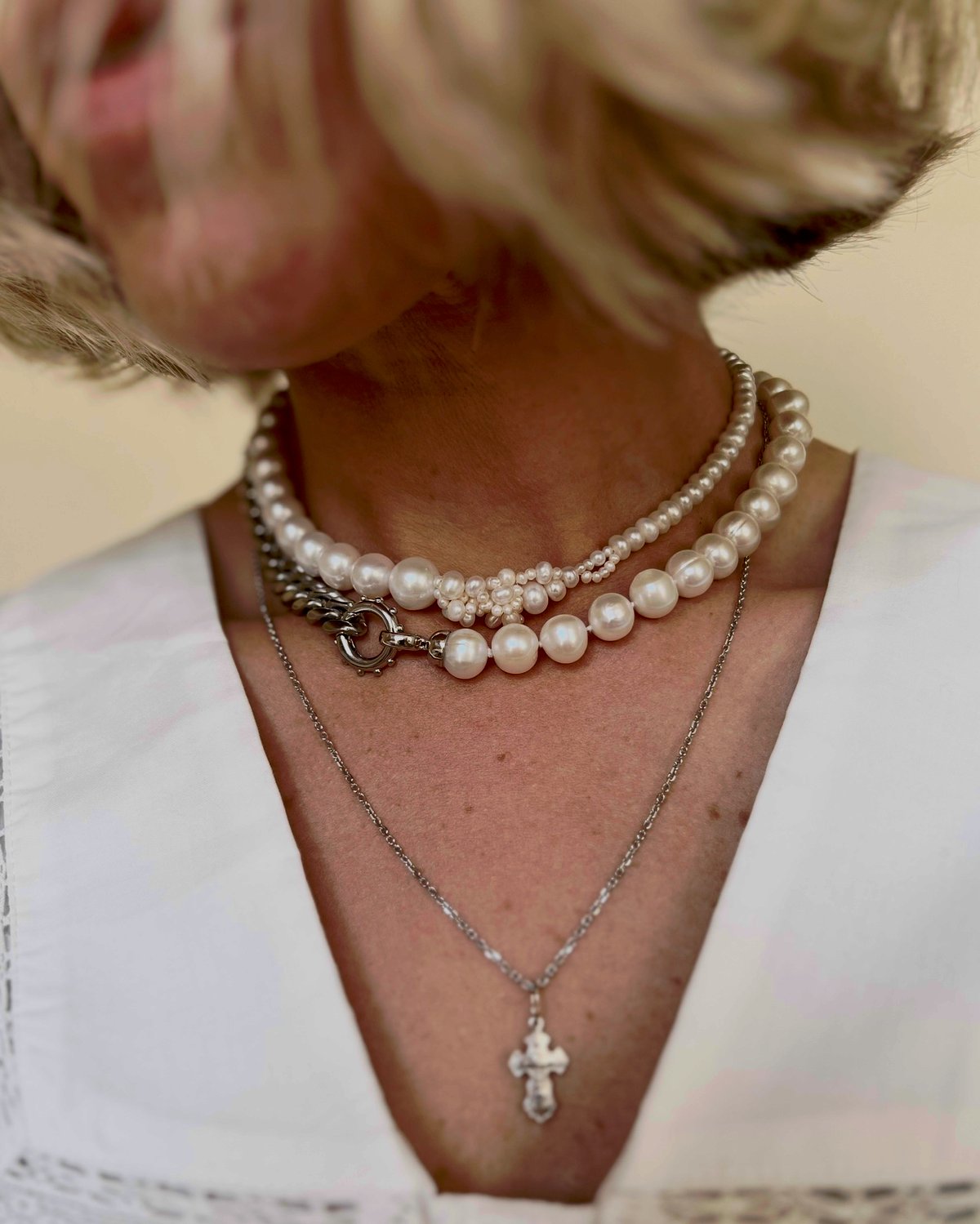 Image of Baroque pearl necklace with locks
