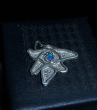 Image 2 of Silver "Fly" pendant- Blue fire opal