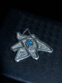 Image 1 of Silver "Fly" pendant- Blue fire opal