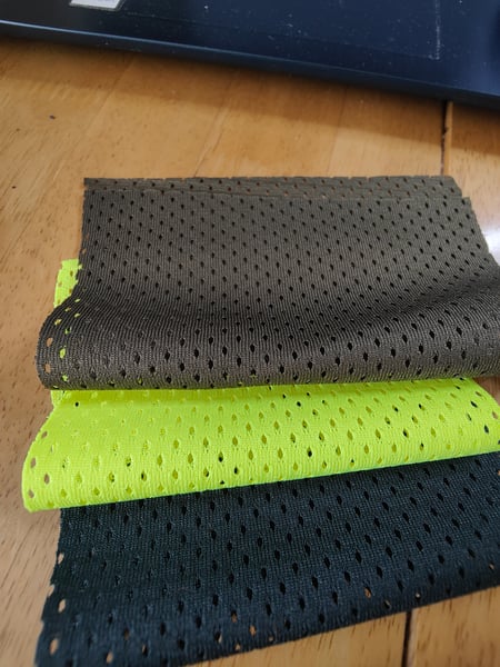Image of 10 metres of Coolmax mesh, Factory seconds, x 3 Colours  = 30 metres in total