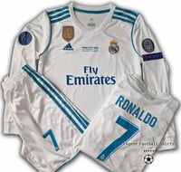 Image 1 of Real Madrid 2018 UCL final kids retro kit RONALDO 7