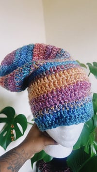 Image 2 of SLOUCHY CROCHET BEANIE 
