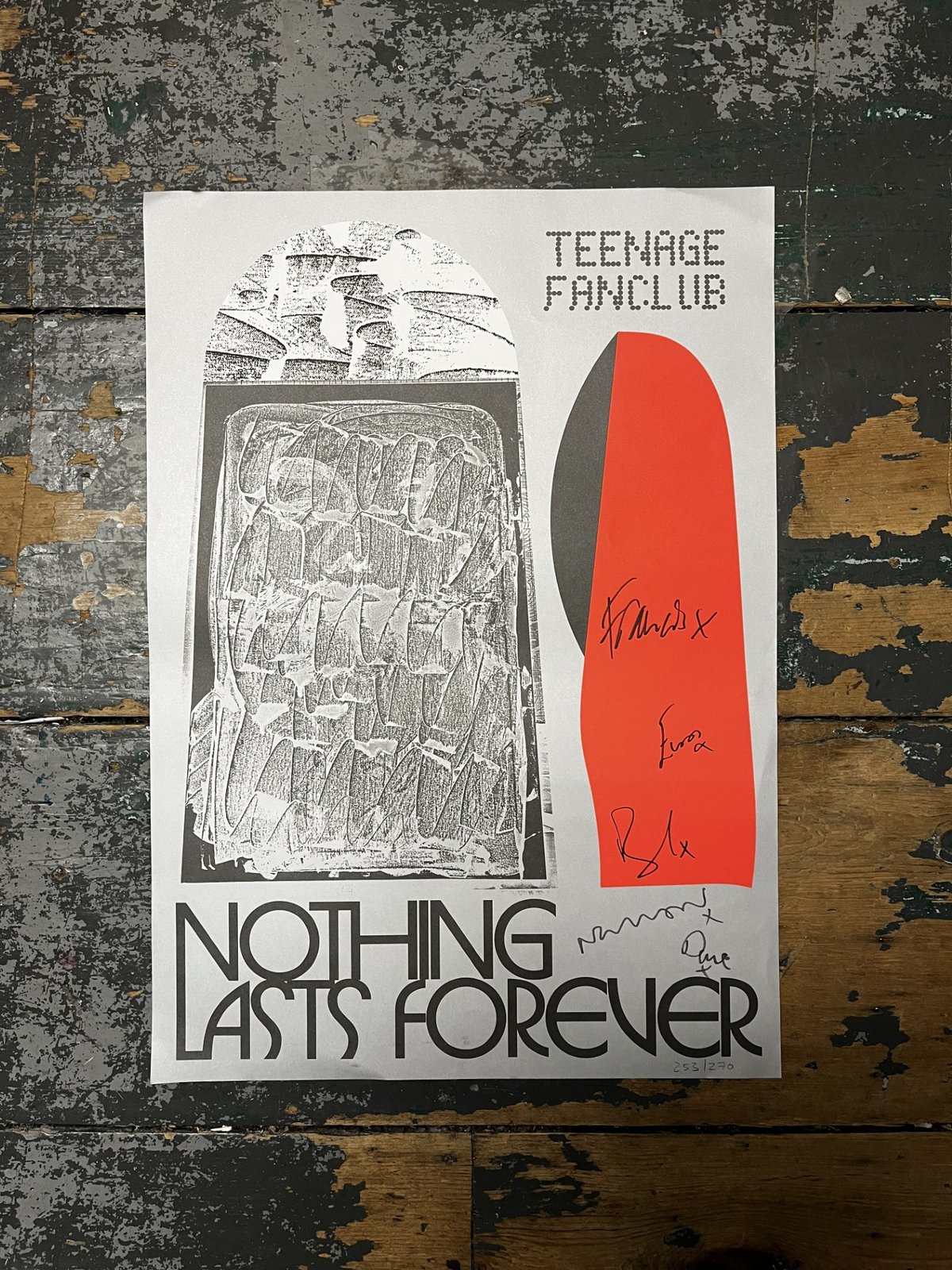Signed Nothing Lasts Forever Poster | Teenage Fanclub