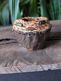 Image 3 of Pine Needle Bowl - Brown and Beads