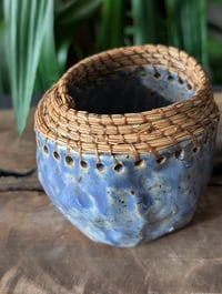 Image 4 of Pine Needle Bowl - Blue