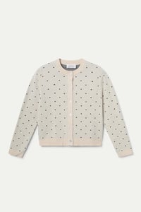 Image 2 of CÁRDIGAN JACQUARD CON MINI PUNTOS NEGROS