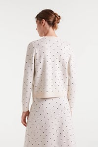 Image 3 of CÁRDIGAN JACQUARD CON MINI PUNTOS NEGROS