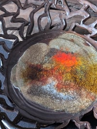 Image 2 of Melted Glass Carved Bowl - Brown Flame