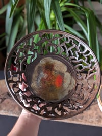 Image 3 of Melted Glass Carved Bowl - Brown Flame