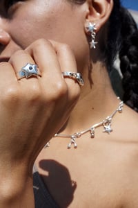 Image 4 of  Silver Star Ring with Sapphire