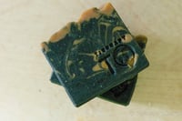 Image 3 of Manly Musky Masculine Black Activated Charcoal Woodsy Vegan Soap Bar | Scent: Sandalwood + Leather