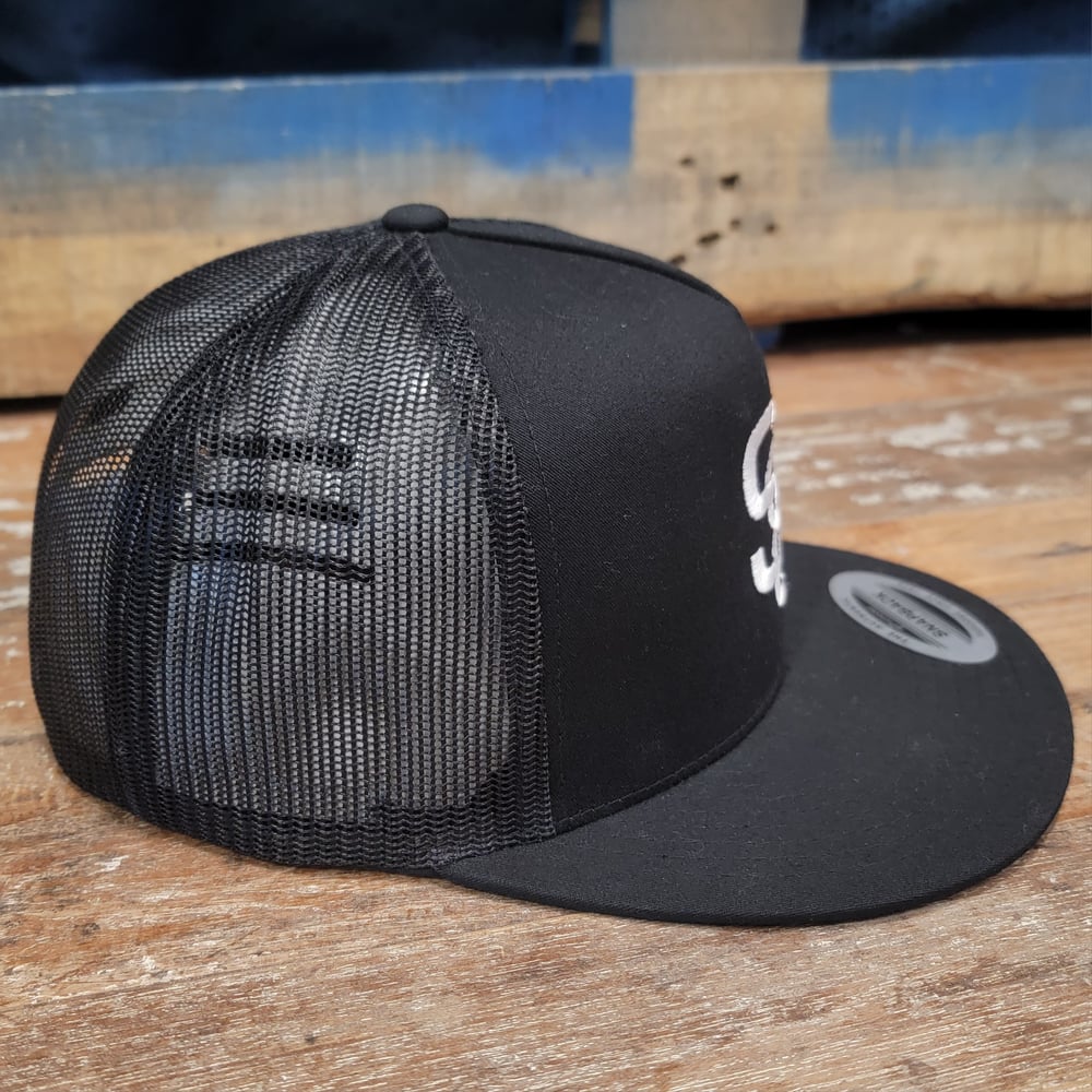S8 High Profile Snapback - Black w/White S8