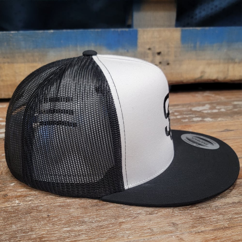 S8 High Profile Snapback - Black White Black - Black S8