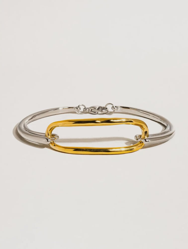 Image of 2 tone modern bracelet