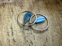 Image 9 of Statement Brass Blue Kyanite stone earrings / n29