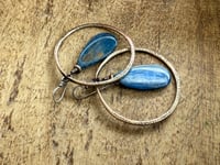 Image 21 of Statement Brass Blue Kyanite stone earrings / n29