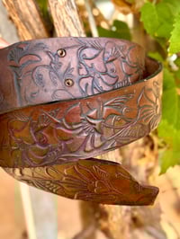 Image 3 of Original Tom Fugle Elk Flower Leather Belt