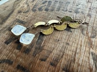 Image 5 of Crescent moons and Moonstone garland earrings/ n15