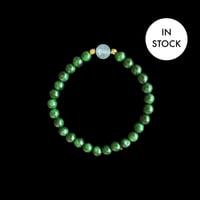 Jade Newborn Bracelet With Aquamarine (Boy) 