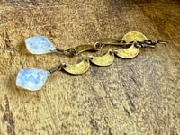 Image 2 of Crescent moons and Moonstone garland earrings/ n15