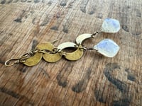 Image 8 of Crescent moons and Moonstone garland earrings/ n15