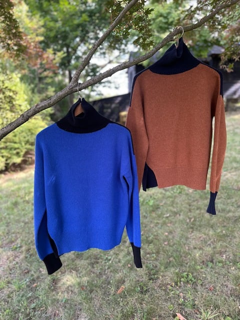 Image of La Fee Parisienne F/W'25 Bi- Color Cashmere Turtlenecks- One piece left!