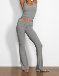Image 1 of SKIMS- SOFT LOUNGE COTTON RIB FOLD OVER PANTS - DARK HEATHER GREY