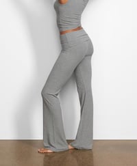 Image 2 of SKIMS- SOFT LOUNGE COTTON RIB FOLD OVER PANTS - DARK HEATHER GREY