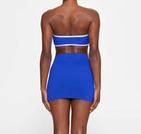 Image 2 of SKIMS- SPORTY ZIPPER SWIM MINI SKIRT- COBALT