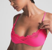 Image 4 of SKIMS- FITS EVERYBODY LACE SCOOP BRALETTE PACK- FLAMINGO AND HEART BREAK