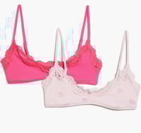 Image 2 of SKIMS- FITS EVERYBODY LACE SCOOP BRALETTE PACK- FLAMINGO AND HEART BREAK