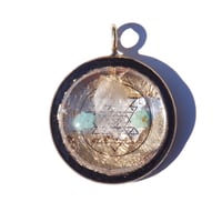 43mm:  Brazilian Quartz/Patagonia Turquoise/Black Tourmaline/Sri Yantra/Gd - 14