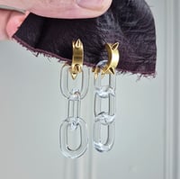 Image 2 of Link earrings with spike hardware 