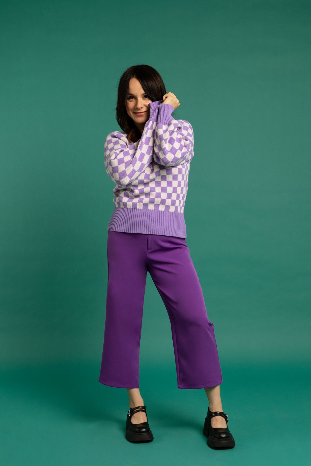 Image of Jersey malva y blanco