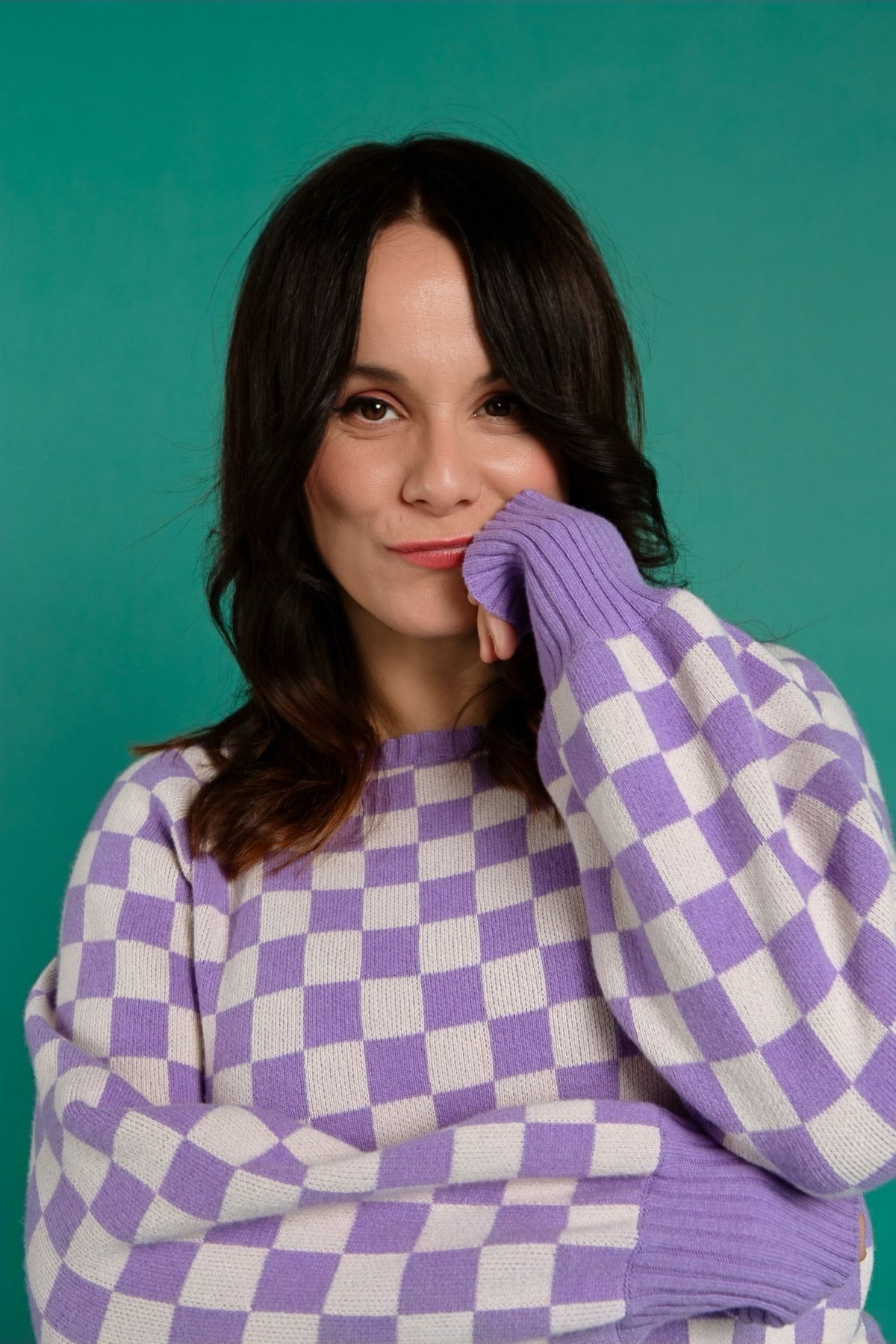 Image of Jersey malva y blanco