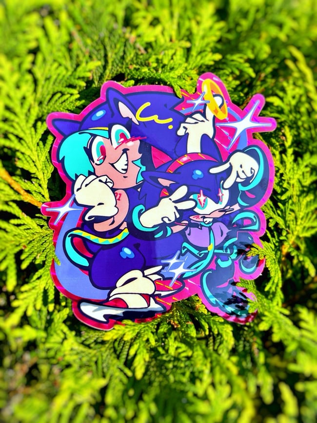 SONIC + MIKU Holo STICKER